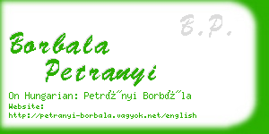 borbala petranyi business card